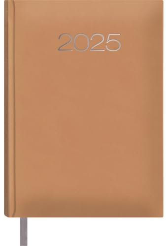 Dohe - Kalender 2025 Portugiesisch - Tag pro Seite, Größe A5 (14x20 cm), 12 Monate Januar bis Dezember, Hardcover, Jahresplaner, Bürobedarf - ESTORIL Camel