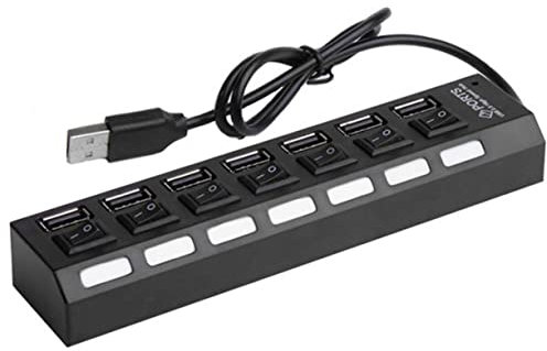 HOMOCONO Port Usb Hub off for Laptop and Pc High-speed Usb Charger Station Ergonomic Design Black Supports Mbps Data Transfer Rate Convenient and Safe to Use