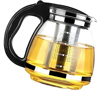 FONDOTIN 1 Pc tetera de acero inoxidable Silbar cuello de cisne eléctrico colador tetera eléctrica matraz clara hervidor de café de kung fu china de vidrio Black