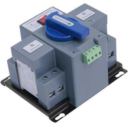 YUNRUX Dual Power Automatischer Transferschalter AC 400V 2P/63A Netz-0-Notstrom Umschalter Automatik Notstromumschalter Netzumschalter Manuelle/Automatische für Kommunalstrom USV Wechselrichter Solar