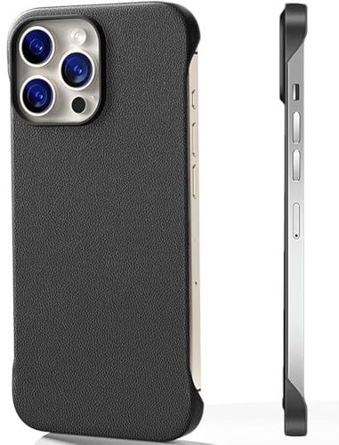 FAOMSEBS Senza Bordo Cover per iPhone 13 Pro (Texture in Pelle PU) (Sensazione di Metallo Nudo) Anti-impronte Custodia per iPhone 13 Pro Case con Rapida Dissipazione del Calore 6,1''