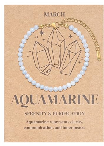 Joo&Rind Armband Damen Gold Wasserfest Naturstein Armband für Frauen Geburtsstein Armbänder 12 Monate Schmuck Geschenk für Mama Freundin Oma | Geburtstag Valentinstag