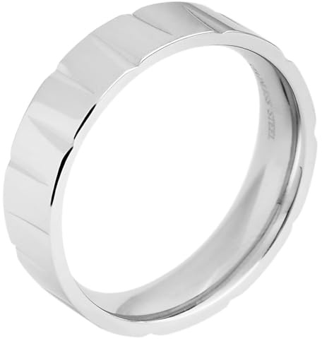 Akzent Damen Ring - Damenring Größe 70 aus Edelstahl in Silber, 100% Wasserfest & Hautverträglich