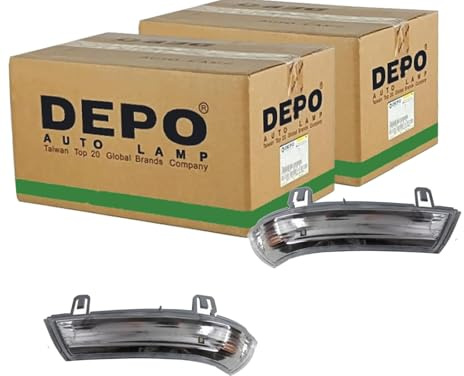2X Depo LED Blinker Satz Weiß Außenspiegel | 053-10-852 + 053-10-851 passend für Superb Eos Golf