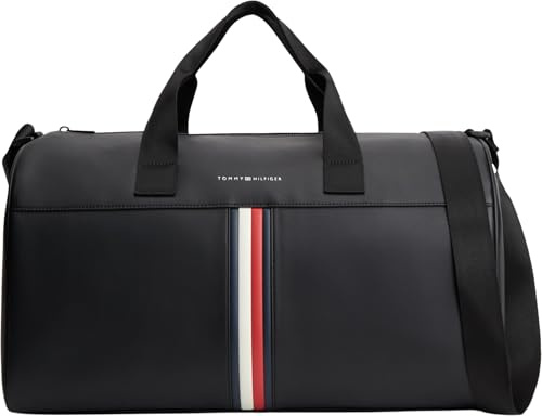 Tommy Hilfiger Herren Weekender Reisetasche Metro Duffle mit Crossbody-Riemen, Schwarz (Black), Einheitsgröße