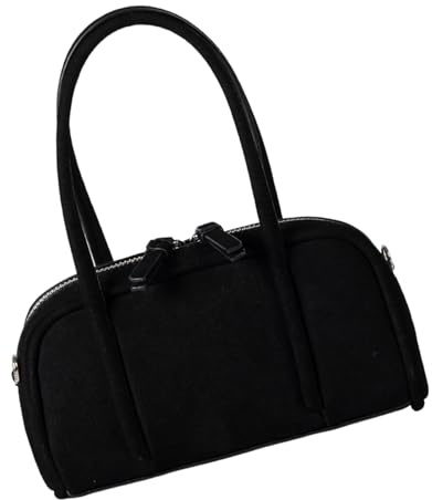Mllepjdh Luxurious Suedes Shoulder Bag Trendy Bowling Crossbody Purse with Multiple Pockets for Work and Travel Suedes Bowling Bag Shoulder Bag