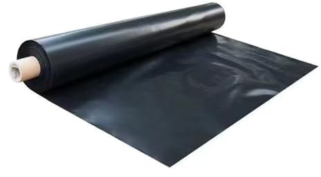2m x 4m Black Polythene Plastic Sheeting, Thickened Garden Grow Polythene Cover Sheets for Gardening Insulation and Building Rubble Protection