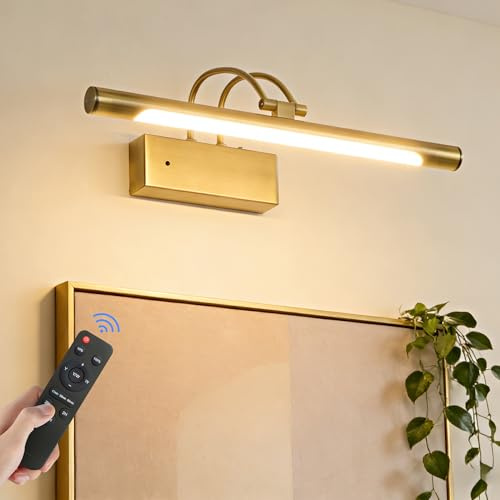 Actask Bilderleuchte Akku Fernbedienung 40cm LED Bildbeleuchtung Kabellos | 3 Farbtemperaturen 8000mAh Wiederaufladbar Batterie Timer Dimmbar 270° Drehbar Wandlicht Innen für Malen Kunstwerke Porträt