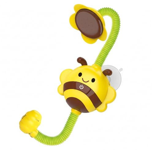 Rociador de baño para bebé, Divertido Cabezal de Ducha de Abeja para bañera con rotación de 360° y Fuerte Ventosa, Juguete de baño para niños pequeños para fácil Enjuague, Cabezal de Ducha para bebé