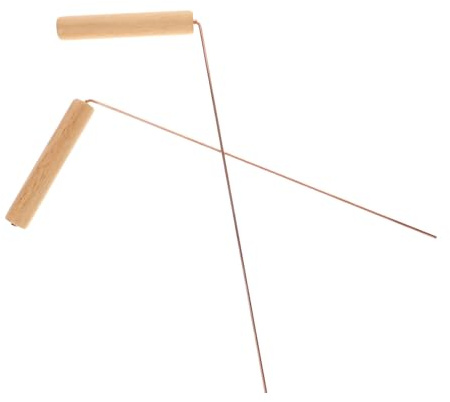SEWOART Baguettes de Sourcier Portables Lot de 2 Pièces en Cuivre et Bois pour Sessions de Radiesthésie Précises et Chasse aux Fantômes