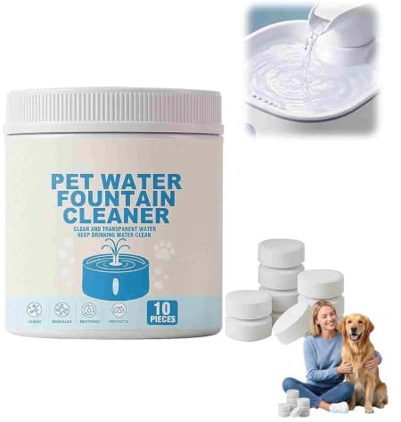 Pet Water Fountain Cleaner and Descaler Tablets, Cat Dog Fountain Pump Filter Cleaning Tablet, Cat & Dog Water Fountain Cleaning Kit, Scale Cleaning Effervescent Tablet，1