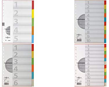 PAGNA KartonRegister, DIN A4, 5teilig, 5farbig 3200020