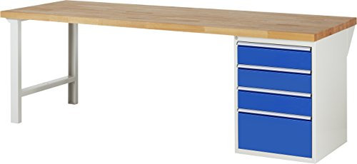 RAU 03 7510A1-259B4S.11 Werkbank Serie 7000-Baukasten-Bauweise, lichtgrau/enzianblau