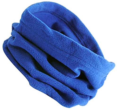 Fleece Schlauchschal Neck Warmer Schlauchtuch Rundschal Winter Loop Schal warmes Strickschal Kopftuch, Königsblau, one size