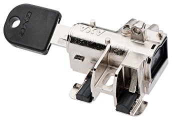 AXA Unisex – Erwachsene Bosch 2 Tube Fahrrad-Batterieschloss, Silber, Nicht zutreffend