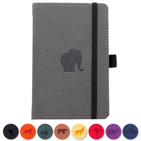 Dingbats* - Tierwelt Kleines Notizbuch A6 Kariert - Hardcover PU Leder Journal für Arbeit, Reisen - Elastischer Verschluss, Stifthalter, Lesezeichen