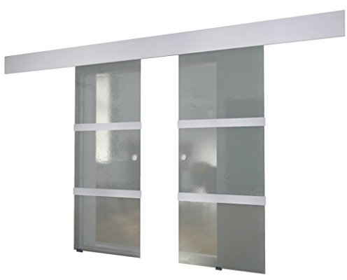 Festnight Glas Doppelschiebetür Glasschiebetür Schiebetür aus Glas 205 x 75 cm (Jede Tür)