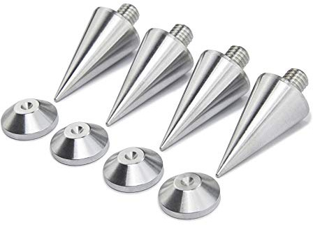 PrecisionGeek Spike conici M6 in alluminio per diffusori – Vite conica con piedino – Set da 4 pezzi