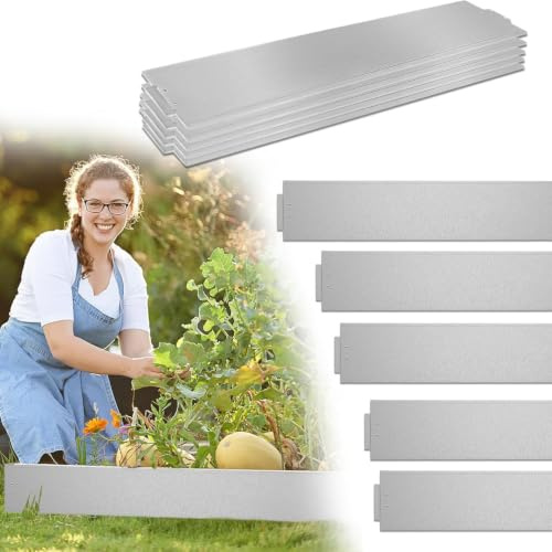 Aufun Rasenkante Metall 45 m x 15 cm Verzinkt Beetumrandung Beeteinfassung Mähkante Palisade 45 Stücke 100 cm x 15 cm (L x H) Rasenkante Verzinkt