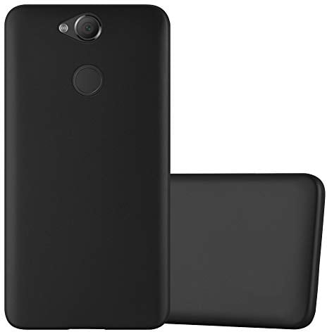 Cadorabo Hülle kompatibel mit Sony Xperia XA2 Schutzhülle TPU Silikon Case Metallic Design Slim Kratzfest Weiche Gummi mit Rundumschutz Case Hülle für Sony Xperia XA2 in Schwarz