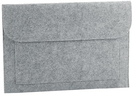 BagBase Laptop Tablet Filz Tasche bis 15,6 Rip-Strip™ Verschluss 41,5 x 28cm bis A4 (Hellgrau)