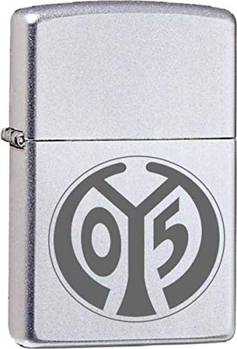 Mainz 05 Zippo Chrom Satin mit Logo