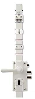 Mul-T-Lock CSO05201 Serrure 300 en Applique Verticale 3 Points réversible Blanc H.2040mm sans Cylindre + Entretoise 2.5mm MUL-T-LOCK-S300B, NSP