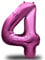 envami® Luftballon Geburtstag XXL Pink - Riesen Folienballon in 40 | 101cm Geburtstagsdeko | Ballon Zahl Deko zum Geburtstag | Geburtstagsdeko Mädchen Pink | fliegt mit Helium (Zahl 4)