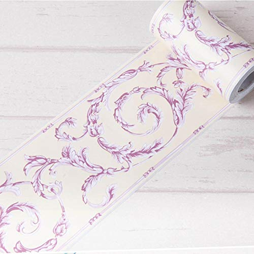 Tapete bordüre selbstklebende wasserdichte lila für Wohnzimmer Badezimmer Schlafzimmer Küche Wanddeko 10x1000cm