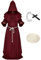 Xinlong Halloween Mönch Robe Priester Kostüm Herren Cosplay Mönchskostüm Mittelalter Renaissance Hooded Mönch Kostüm(XL, Burgunderrot)