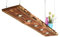 Blockholz-Schmiede Deckenlampe Holz geflammt für die Küche - Wohnzimmer vintage Hängelampe – Esszimmer Pendelleuchte – Deckenleuchte mit LED Beleuchtung (120cm 5 LEDs, 5w Warmweiß)