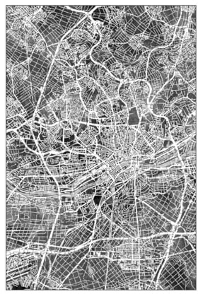 artboxONE-Puzzle M (266 Teile) Schwarzweiß Frankfurt City Map Black - Puzzle Frankfurt Frankfurt am Main map