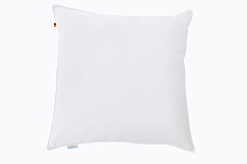 Regina Home 3-Kammer-Kopfkissen - 80x80 cm - Ergonomisches Nackenkissen mit 10% Federn & 90% Daunen - Waschbar & Allergiker Geeignet - 100% Baumwolle