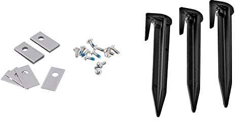 WORX - Lot de 12 Lames de Rechange d'origine - WA0190 - pour tondeuses Robots WORX LANDROID & Lot de 100 piquets de Fixation - WA0179 - Accessoires pour tondeuses Robots WORX LANDROID
