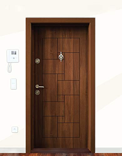 Porta Blindata Marrone Scuro Per interno Ed Esterno Apertura Destra E Sinistra Portoncino Blindato 92x200 Con Spioncino Maniglia In Acciaio Inox PL5 (Apertura interna sinistra)