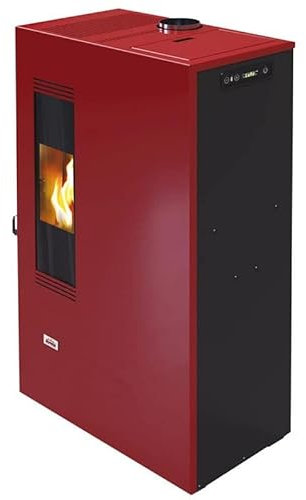 Briconess.com Stufa a Pellet Moderna compatta con Struttura in Acciaio 4,9 kW Queen Mini 5S - White