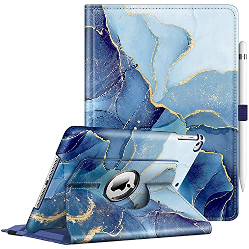 FINTIE - Carcasa para iPad de 9,7 Pulgadas, 6ª Gene, 2018, iPad 5ª Gen, 2017, iPad Air 2, iPad Air – Funda de protección 360°, rotación – Funda para Dormir y Despertar automático, mármol océano