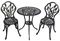 JARDIN DE CENTENNIAL Juego de Mesa de bistró de Aluminio Fundido Resistente al óxido con Agujero para sombrilla para Patio Trasero (Cobre tulipán)
