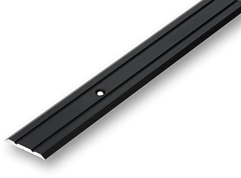 (11.40EUR/m) Übergangsprofil 25 x 1500 mm schwarz zum Schrauben flach | Ausgleichsprofil | Nahtdeckprofil | Laminat Türprofil | Alu Leiste