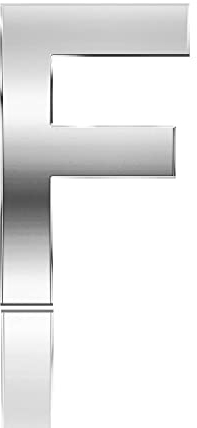 3D Mailbox Letters Numbers DIY Alphabet Number House Door Self-adhesive Stickers For Apartment Hotel Street Room Address (Silver) (F)