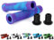 Kutrick Lenkergriffe, 145 mm, weich, flanschlos, Langhals-Griffe für Pro Stunt-Scooter und BMX-Fahrräder, Violett / Blau