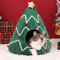Souarts - Cama para gato y perro de Navidad, para mascotas, árbol de casa, canasta suave, con cojín suave, extraíble, lavable, 43 x 43 x 53 cm