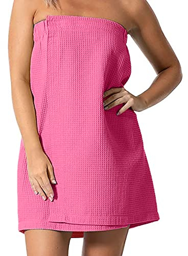 Saunakilt Damen Mädchen Sauna Kilt Mit Klettverschluss Waffle Saunamantel Saunatuch Pool Badezimmer Saunahandtuch Frauen Badetuch Baderock Frottee Morgenmantel Weich Handtuch