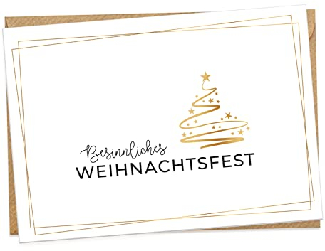 KOKO&LORA® Weihnachtskarte mit passendem Kraftpapier-Kuvert und ansprechender Haptik • Besinnliches Weihnachtsfest