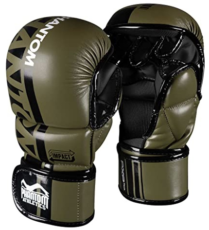 Phantom MMA Handschuhe APEX | Profi Gloves für Sparring, Fight, Boxen, Freefight (L/XL - Army Grün)