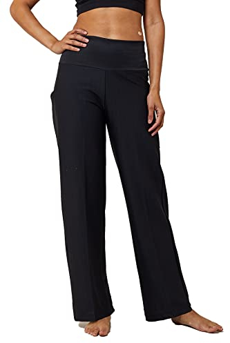 TLC Sport Leichte Yogahose mit losen Seitentaschen, Schwarz, Schwarz , 46/48 Große Größen