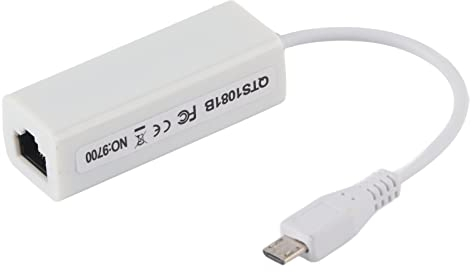 Topiky Adaptador Ethernet Portátil Micro USB a RJ45, Adaptador de Tarjeta de Red Micro USB a RJ45 Puerto Ethernet para Placa Base Zero 1.3 / W