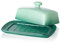 Large Porcelain Butter Dish with Lid, Candiicap Classic Color Changing Butter Keeper for Countertop, Large Butter Holder for Butter Storage & Home Kitchen Decor, Dishwasher Safe (Avocado Green)