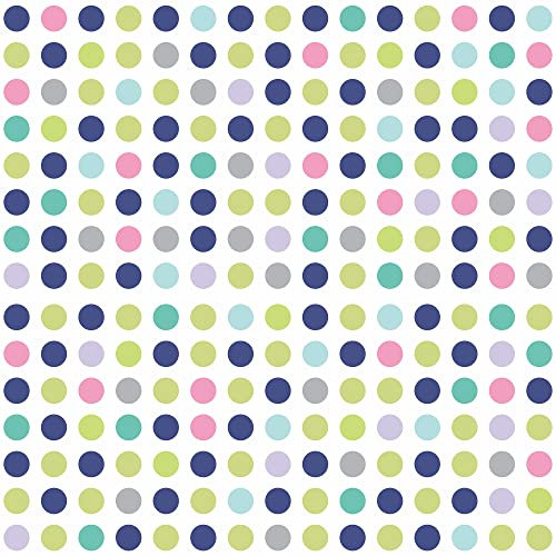 38.1x228.6 cm, abnehmbar, 3D, bunte geometrische Muster, Tapete, selbstklebend, abziehen und aufkleben, Wandpapier, Dekoration für Kinder, Jungen, Mädchen, Schreibtisch, Klassenzimmer (Punkte)