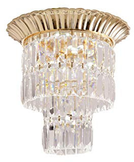 Plafonnier minimaliste créatif de style moderne 12 W avec faux cristaux Hochleistend Plafonnier LED rond en cristal Éclairage de plafond Chrome Lustre décoratif Éclairage Blanc chaud Lumière dorée